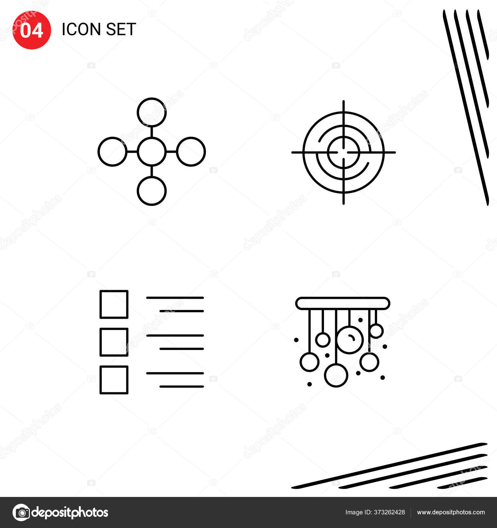 Creative Icons Современные Знаки Символы Детали Доля Расположение.