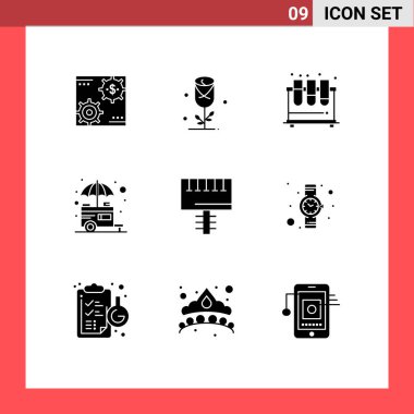 9 Çağdaş Katı Kabartma, Çalışma, Aşk, Laboratuar, Düzenlenebilir Vektör Tasarım Elemanlarını Test Etmek İçin Ayarlandı