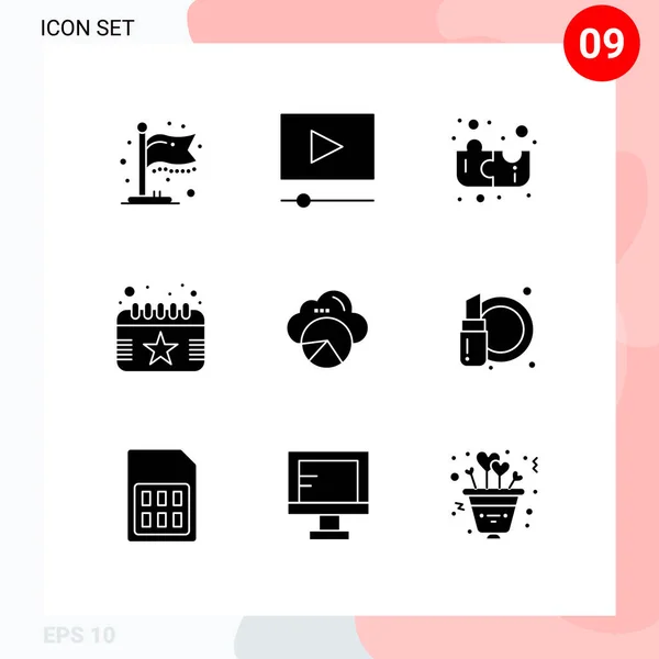 Set Modern Icons Symbols Signs Beauty Data Scince Strategy Cloud — Stock Vector