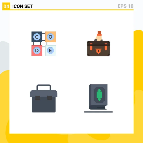 Universal Flat Icon Signs Symbols Code Marketing Education Business Box — Stock Vector