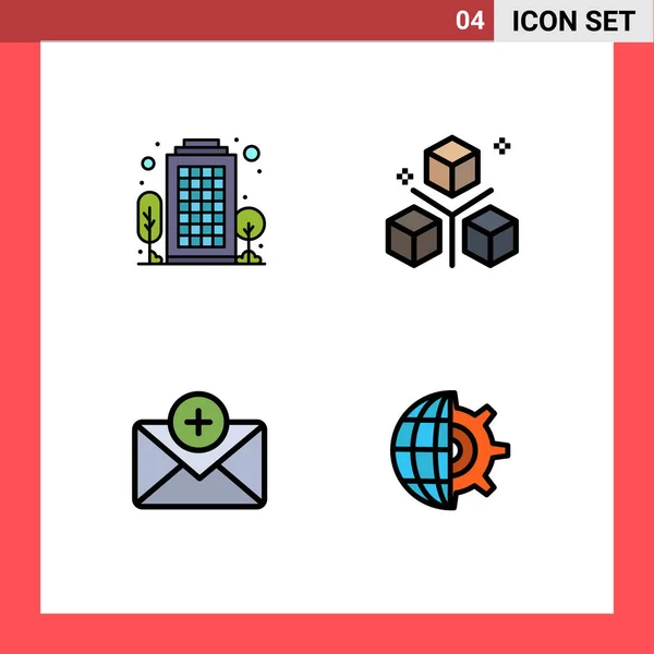 Interface Usuário Filledline Flat Color Pack Modern Signs Symbols Building — Vetor de Stock