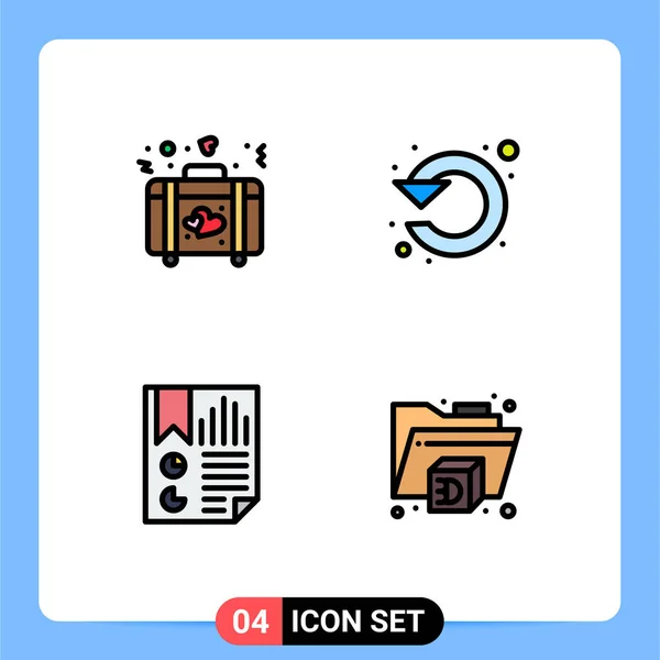 Icône Vectorielle Stock Paquet Signes Symboles Ligne Pour Mallette Signet — Image vectorielle
