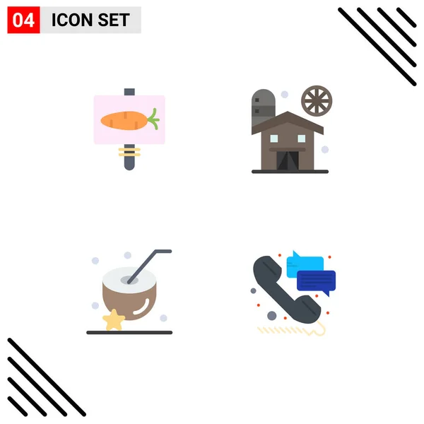 Pack Creative Flat Icons Board Water Holiday Farm Drink Editable — Vector de stock