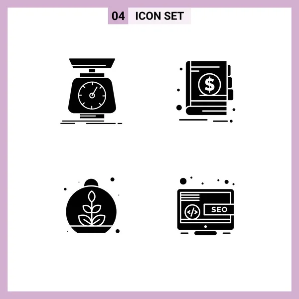 Stock Vector Icon Pack Line Signs Symbols Implementation Growing Scale — Vettoriale Stock