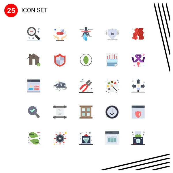 Stock Vector Icon Pack Line Signs Symbols Safety Firewall Care — Stock Vector