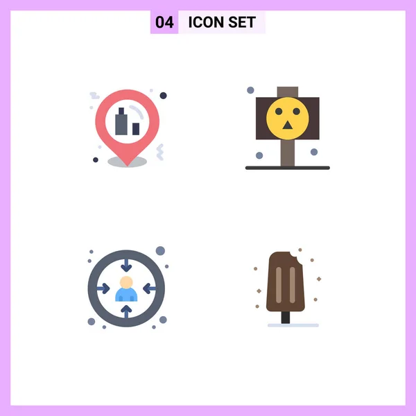 Flat Icon Pack Univerzální Symboly Oslav Zákazník Zástupný Znak Horor — Stockový vektor