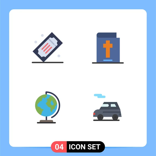 Pictogram Set Simple Flat Icons Cinema Tickets Globe Theater Tickets — Stockový vektor