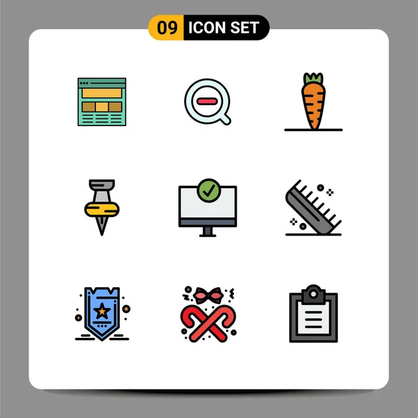 Stock Vector Icon Pack Líneas Signos Símbolos Para Dispositivos Computadoras — Vector de stock