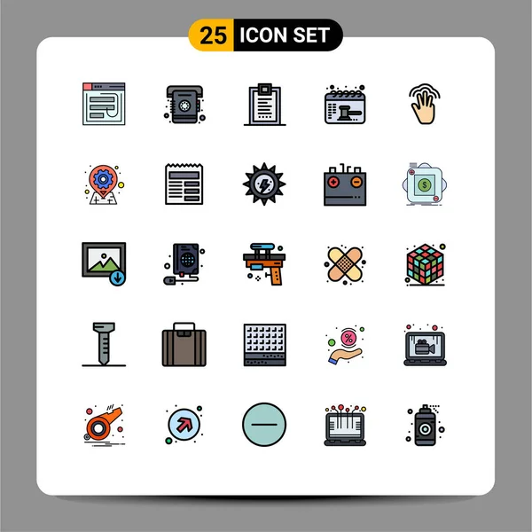 25创意图标日历 可编辑向量设计元素的现代符号和符号 — 图库矢量图片