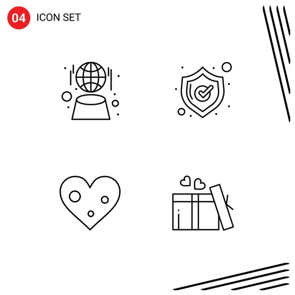Set Modern Icons Symbols Signs Digital Network Shopping Gift Editable — Stock Vector