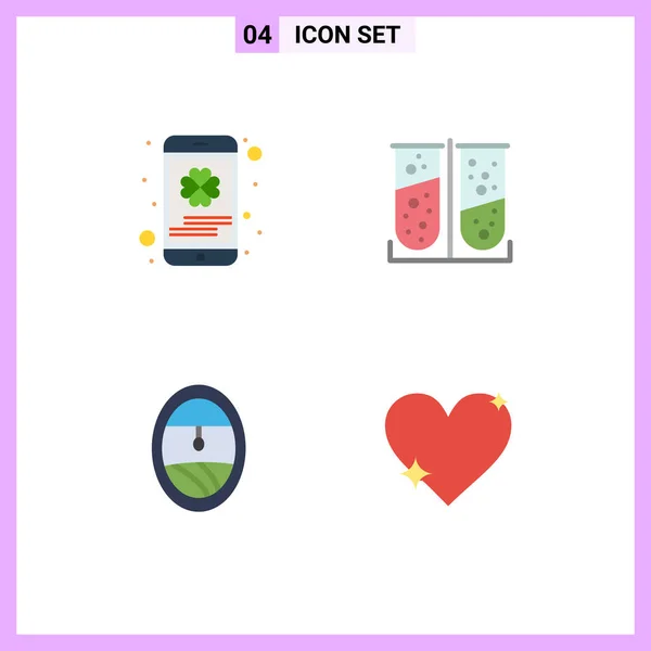 Modern Set Flat Icons Pictograph Cell Phone Porthole Saint Lab — Archivo Imágenes Vectoriales