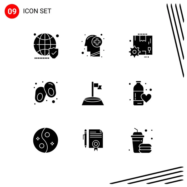 Set Modern Icons Sysymbols Signs Corner Line Mind Baby Gear — Vector de stock
