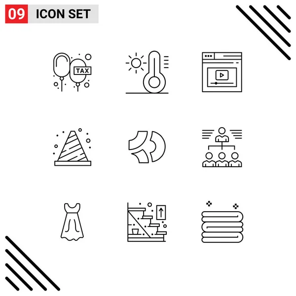 Stock Vector Icon Pack Line Signs Symbols Sign Buoy Internet — Stock Vector