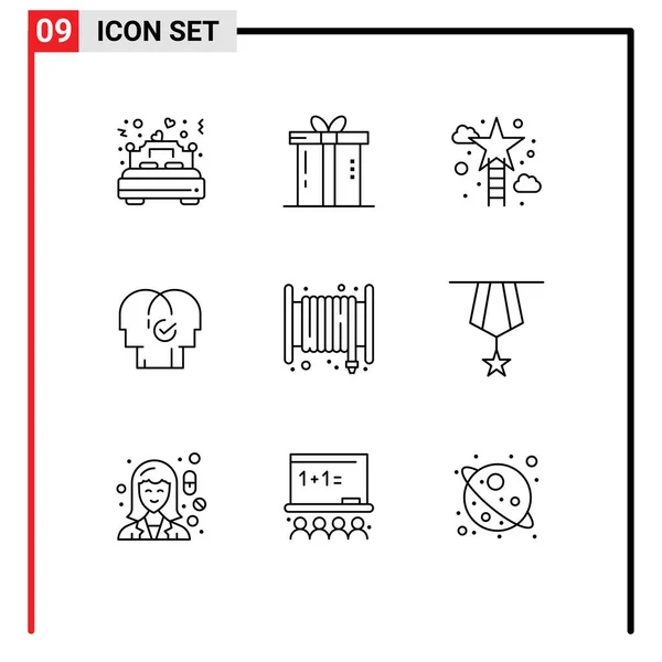 Universal Icon Symbolen Groep Van Moderne Contouren Van Modern Zakelijk — Stockvector