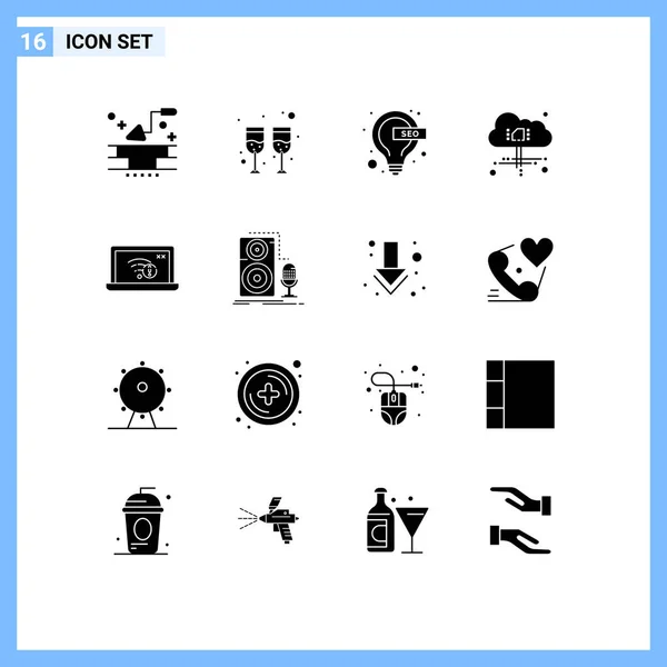 Universal Icon Symbols Group Modern Solid Glyphen Lost Error Idea — Stockvektor