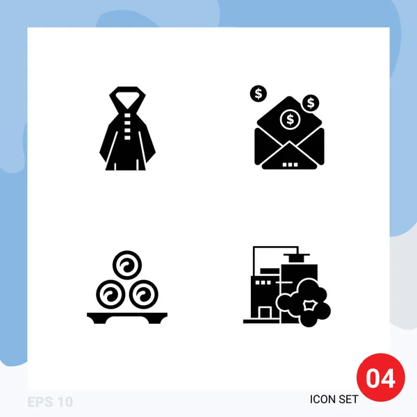 User Interface Solid Glyph Pack Modern Signs Symbols Clothes Relax — Stockový vektor