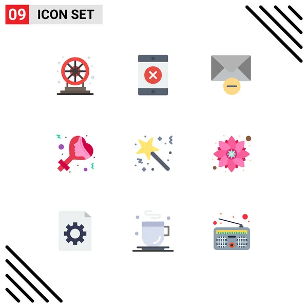 Set Modern Icons Symbols Signs Award Star Message Stick Celebrate — Stock Vector