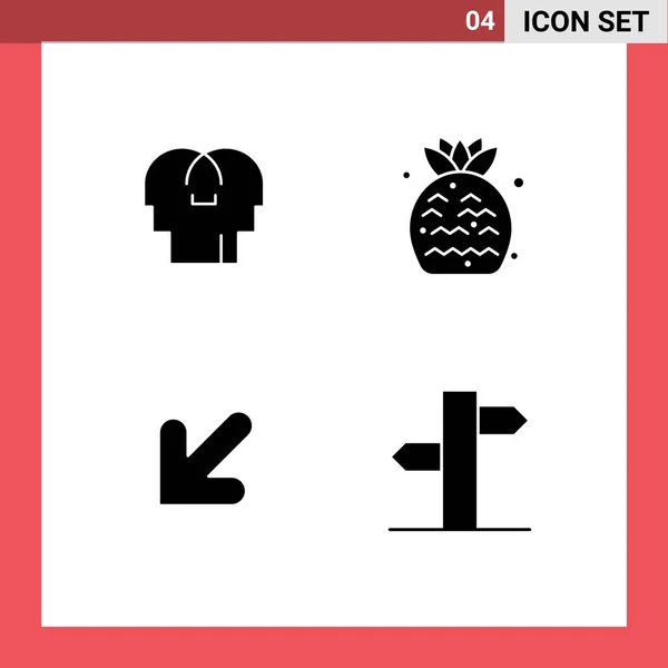 Creative Icons Modern Signs Sysymbols Empathy Head Summer Address Editable — Vector de stock