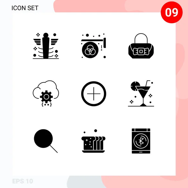Conjunto Icones Modernos Símbolos Sinais Para Processo Desenvolvimento Paleta Codificação — Vetor de Stock