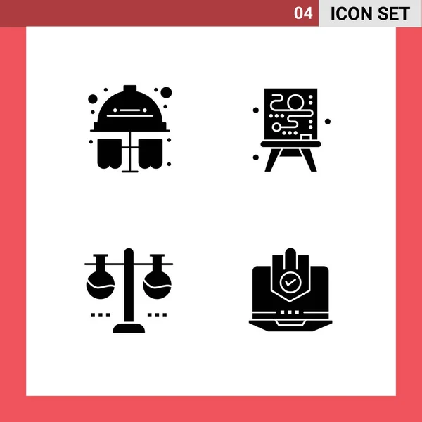 Stock Vector Icon Pakke Med Linjetegn Symboler Test Laboratorieglas Hård – Stock-vektor