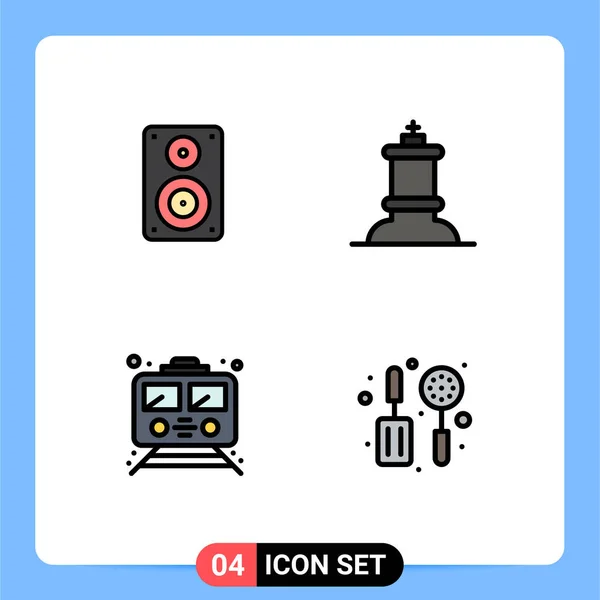 4创意图标音频 监视器 可编辑向量设计元素的现代符号和符号 — 图库矢量图片