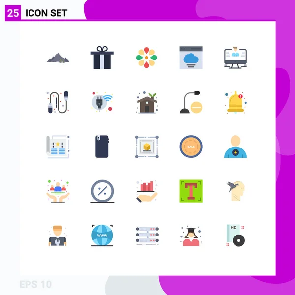 Grupo Universal Símbolos Icono Colores Peso Modernos Usuario Decoración Interfaz — Vector de stock