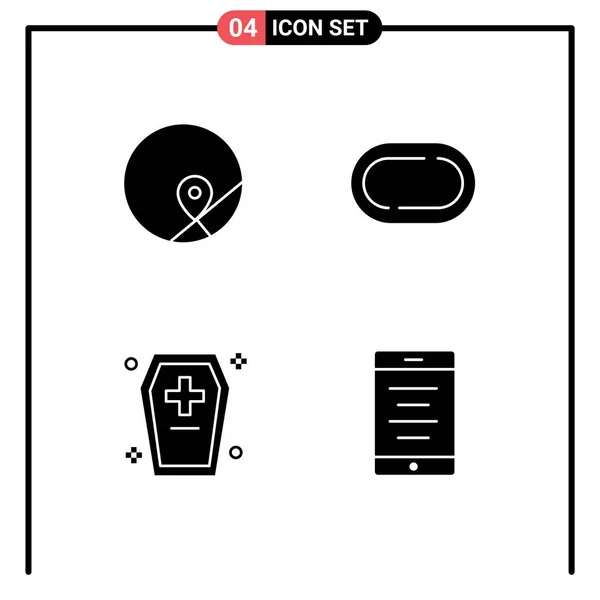 Universal Icon Symbols Group Modern Solid Glyphs Basic Dreadful Map — Stock Vector