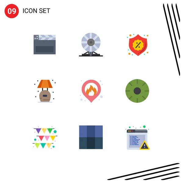Universal Icon Symbols Group Modern Flat Colors Fire Stand Motion — Stock Vector