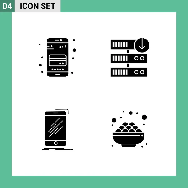 Stock Vector Icon Pack Mit Linienzeichen Und Symbolen Für Bankkarte — Stockvektor