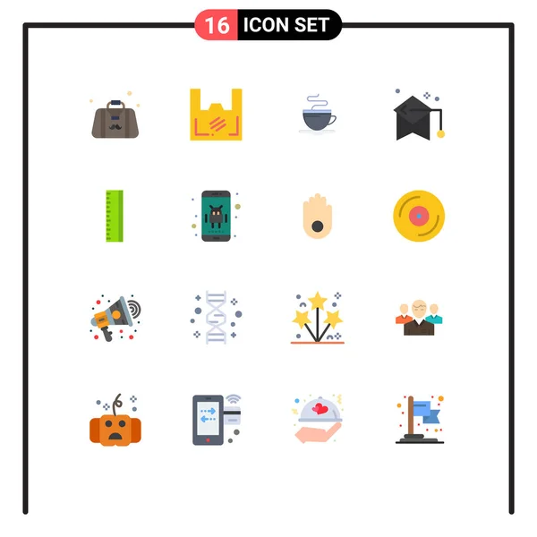 Stock Vector Icon Pack Líneas Signos Símbolos Para Mortarboard Taza — Vector de stock