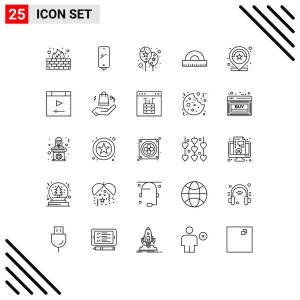 Set Modern Icons Symbols Signs Number Geometry Battery Education Design — Stock Vector