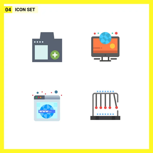 Pack Creative Flat Icons Camera Search Photo Olympic Wide Editable — Stock Vector