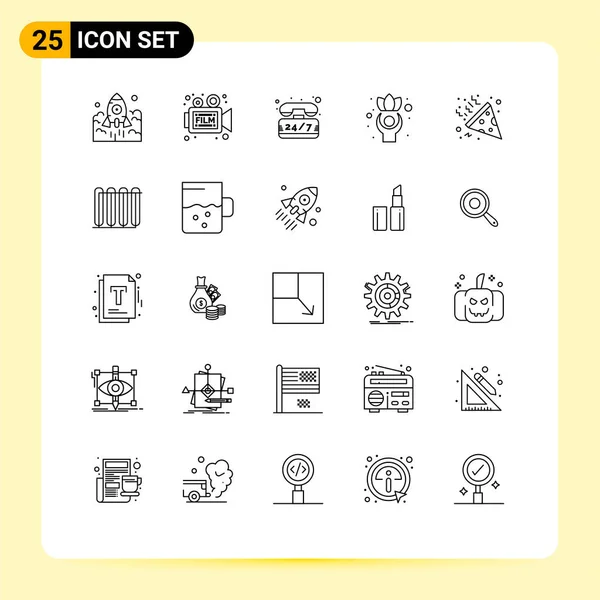 Universal Icon Symbols Group Modern Lines Well Exercise Video Time — Stockvektor