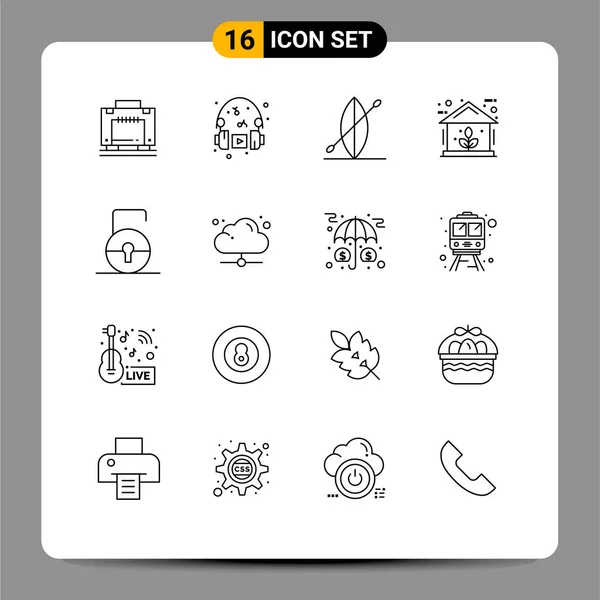 Icône Vectorielle Stock Paquet Signes Symboles Ligne Pour Protéger Clé — Image vectorielle