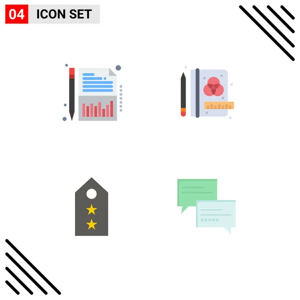 Flat Icon Pack Universal Symbols Balance Star Sheet Stationery Two — Stock Vector