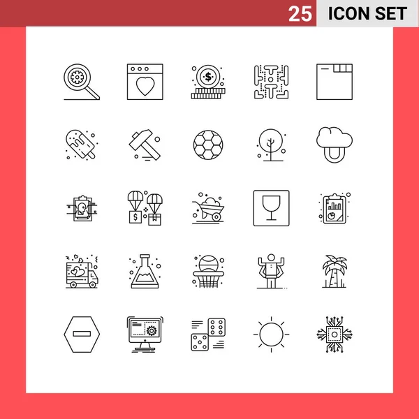 Universal Icon Symbols Group Modern Lines Dessert Web Money Tabs — Stockvektor