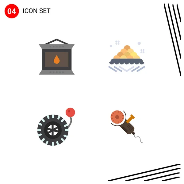 Pack Creativos Iconos Peso Fuego Presión Acción Gracias Rápido Rueda — Archivo Imágenes Vectoriales