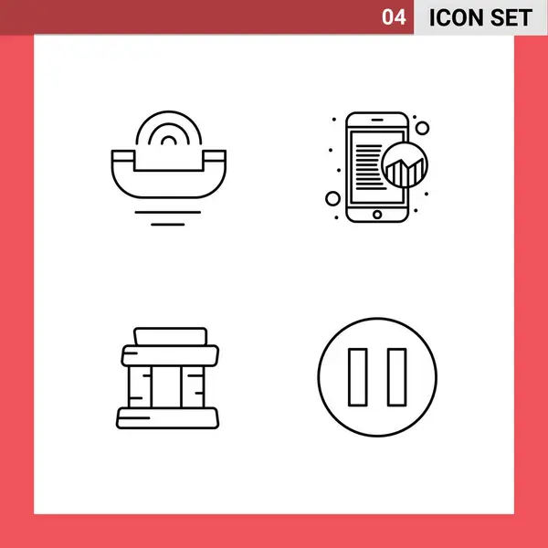 Universal Icon Symbols Group Modern Filledline Flat Colors Device Landmark — 스톡 벡터