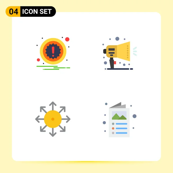 Thematic Vector Flat Icons Editable Sysymbols Alert Media Announcement Platform — Vector de stock