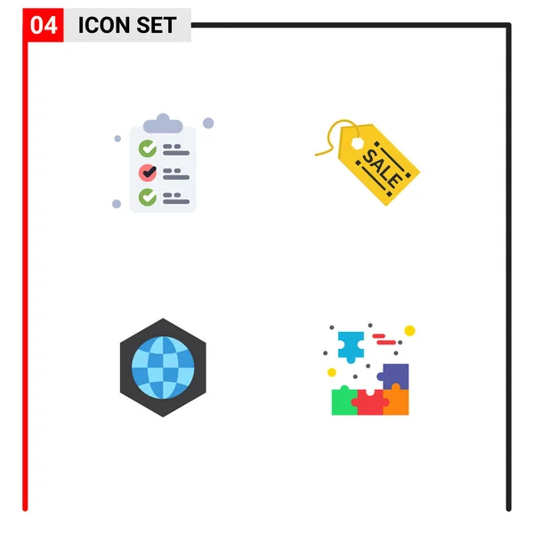 User Interface Pack Basic Flat Icons Check List Global Mark — Stock Vector