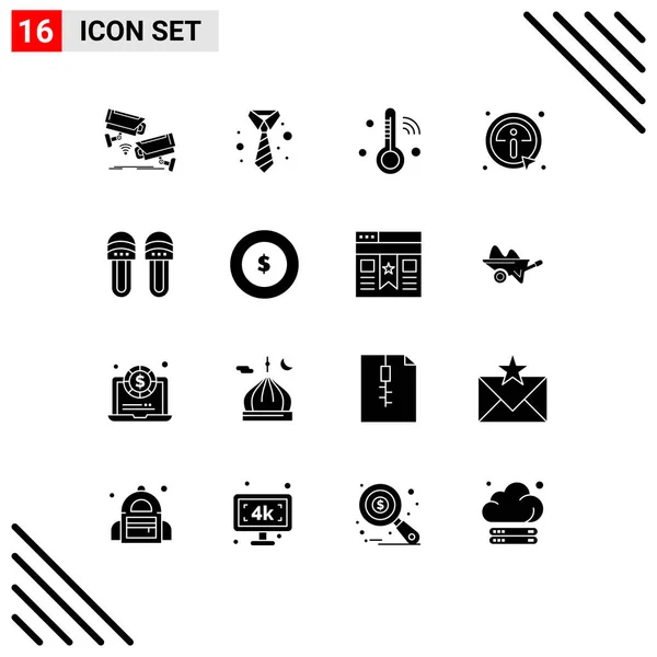 Universal Icon Symbols Gruppo Moderni Glifi Solidi Vestiti Informazioni Abbigliamento — Vettoriale Stock