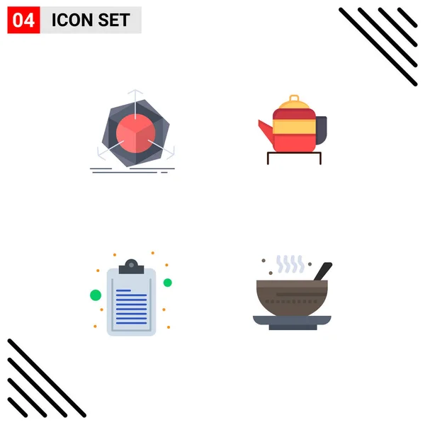 Mobile Interface Flat Icon Set Mit Piktogrammen Für Veränderung Zwischenablage — Stockvektor