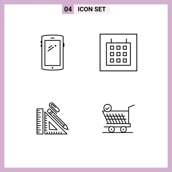 Set Von Modernen Symbolen Symbole Zeichen Für Telefon Bau Android — Stockvektor