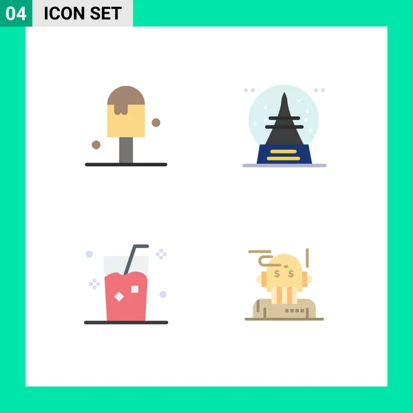 Interface Utilisateur Flat Icon Pack Signes Symboles Modernes Plage Frais — Image vectorielle