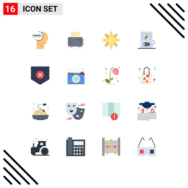 Universal Icon Symbols Group Modern Flat Colors Security Vehicle Flower — Vetor de Stock