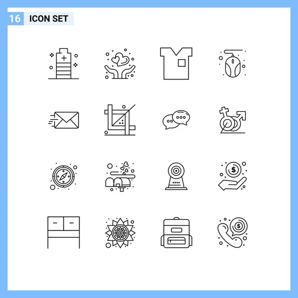 Universal Icon Symbols Group Modern Outlines Email Hardware Protect Computer — Stockvektor