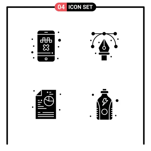 Ensemble Glyphes Solides Modernes Pour Cabine Création Transport Dessin Diagramme — Image vectorielle