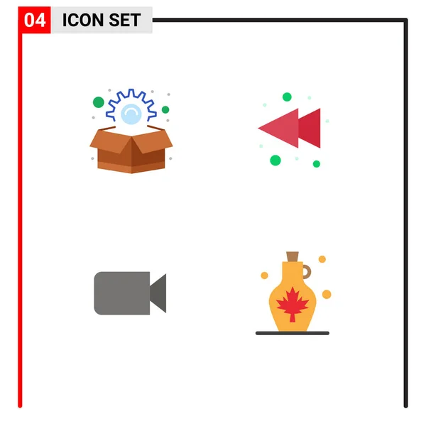 Piktogramm Set Mit Einfachen Flachen Symbolen Für Marketing Pfeil Kamera — Stockvektor