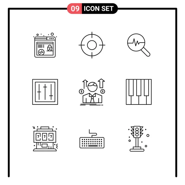 Set Von Modernen Symbolen Symbole Zeichen Für Unternehmen Mixer Grafik — Stockvektor
