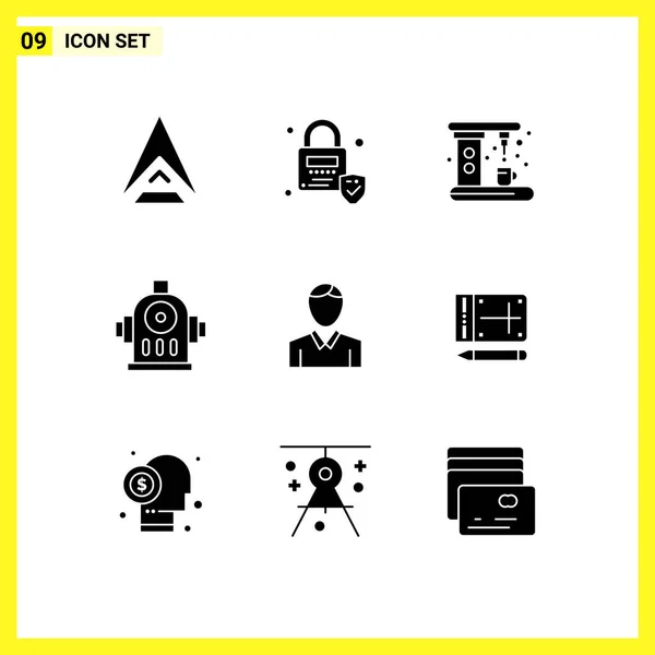 Stock Vector Icon Pack Line Signs Symbols Person Human Coffee — Stock Vector